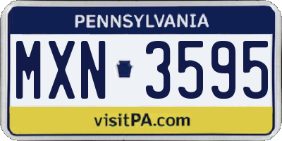 PA license plate MXN3595