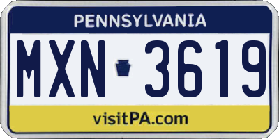 PA license plate MXN3619