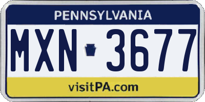 PA license plate MXN3677