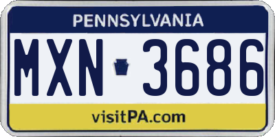 PA license plate MXN3686