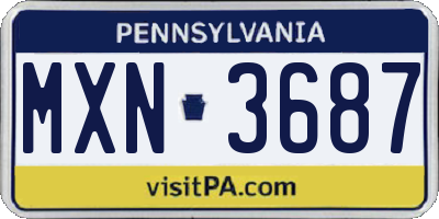 PA license plate MXN3687