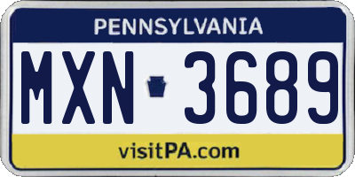 PA license plate MXN3689