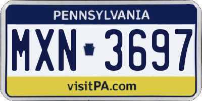 PA license plate MXN3697