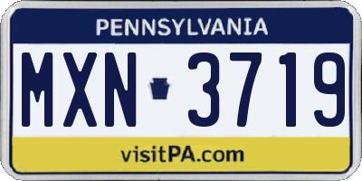 PA license plate MXN3719