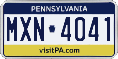 PA license plate MXN4041