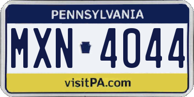PA license plate MXN4044