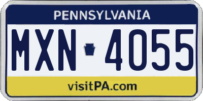 PA license plate MXN4055