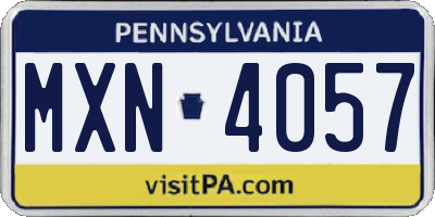 PA license plate MXN4057