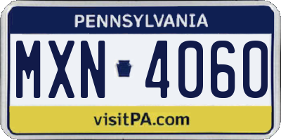 PA license plate MXN4060