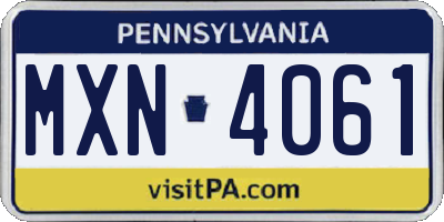 PA license plate MXN4061