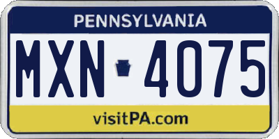 PA license plate MXN4075