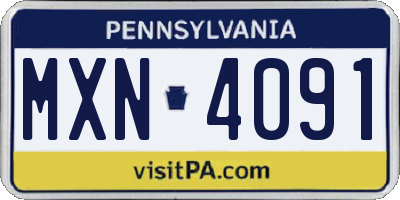 PA license plate MXN4091