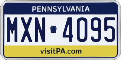 PA license plate MXN4095