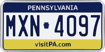 PA license plate MXN4097