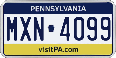 PA license plate MXN4099