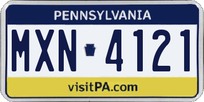 PA license plate MXN4121