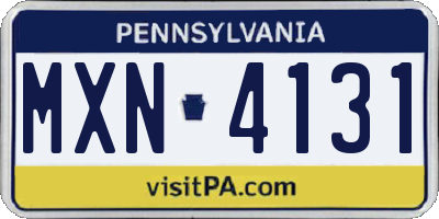 PA license plate MXN4131