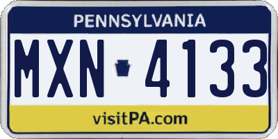 PA license plate MXN4133