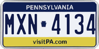 PA license plate MXN4134