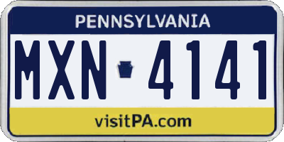 PA license plate MXN4141