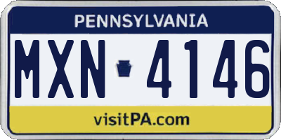 PA license plate MXN4146