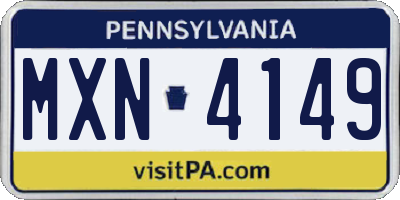 PA license plate MXN4149