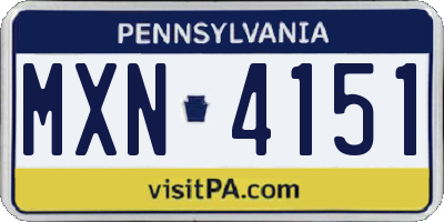PA license plate MXN4151