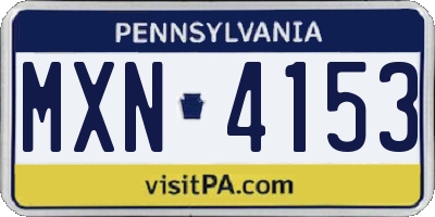 PA license plate MXN4153