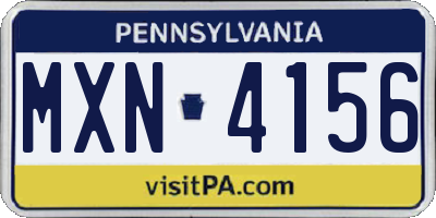 PA license plate MXN4156