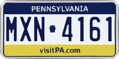 PA license plate MXN4161
