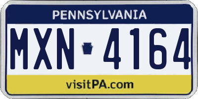 PA license plate MXN4164