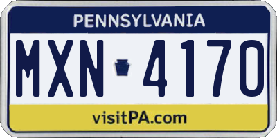 PA license plate MXN4170
