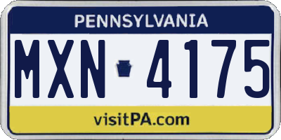 PA license plate MXN4175