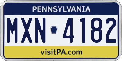 PA license plate MXN4182