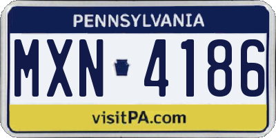 PA license plate MXN4186