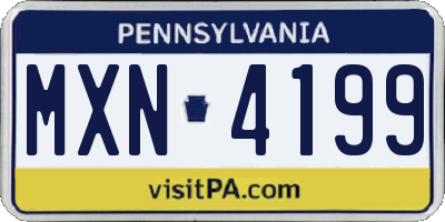 PA license plate MXN4199