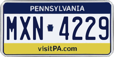 PA license plate MXN4229
