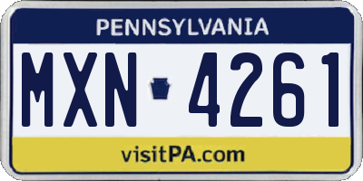 PA license plate MXN4261
