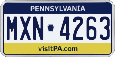 PA license plate MXN4263