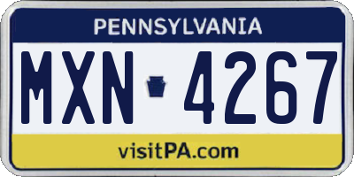 PA license plate MXN4267