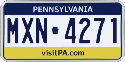 PA license plate MXN4271