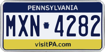 PA license plate MXN4282