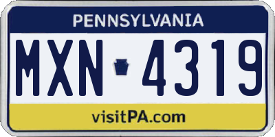 PA license plate MXN4319