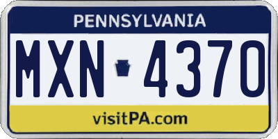 PA license plate MXN4370