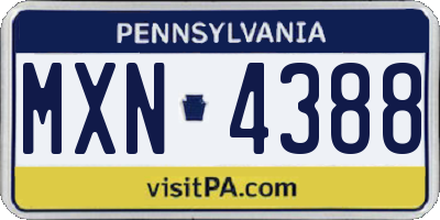 PA license plate MXN4388