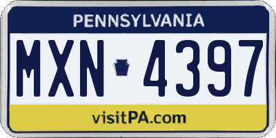 PA license plate MXN4397