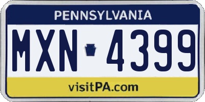 PA license plate MXN4399