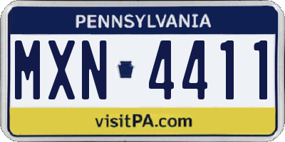 PA license plate MXN4411