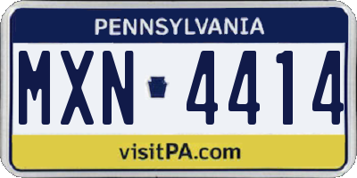 PA license plate MXN4414
