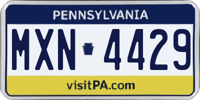 PA license plate MXN4429